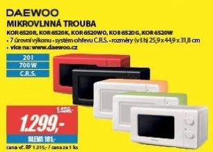 KOR 6S20W MIKROVLNNÁ TROUBADAEWOO