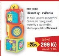 BBT 3010 Tři kostky zvířátka BUDDY TOYS