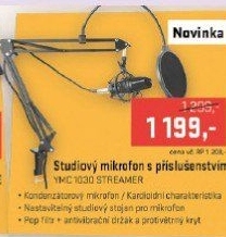 YMC 1030 STREAMER stolní mikrofon YENKEE