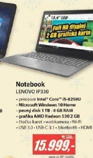 IP330 15,6 FHD i5-8250U 8G 1T 2GB LENOVO