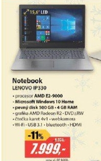 IP330 15,6 E2 4GB 500G DVD W10 LENOVO