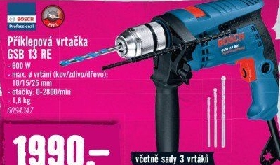 Příklepová vrtačka Bosch GSB 13 RE