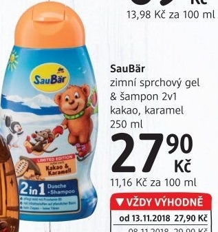 Sprchový gel a šampon dětský 2v1 Saubär