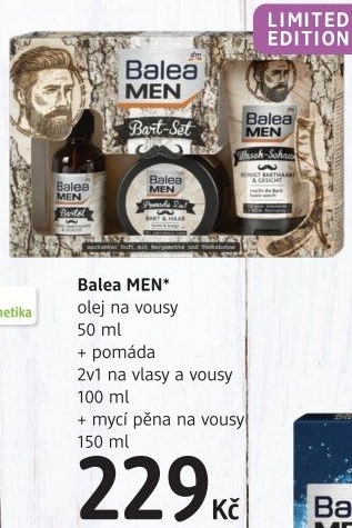 Dárková kazeta pánská na vousy a vlasy Men Balea