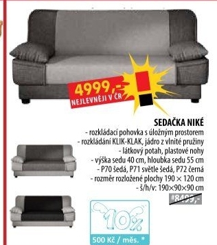 Pohovka NIKÉ šedá