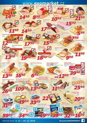 akční leták ESO MARKET 5.12.2018-16.12.2018