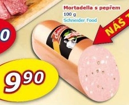 Salám Mortadella se zeleným pepřem Schneider