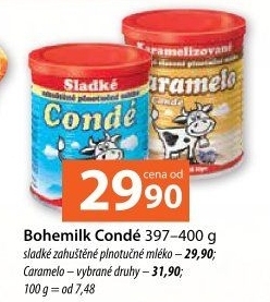 Mléko kondenzované plnotučné sladké Condé Bohemilk