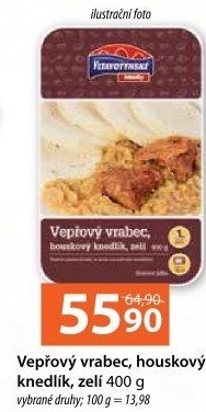 Vepřový vrabec, houskový knedlík, zelí Vltavotýnské lahůdky
