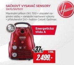 SN70 SN75011 VYSAVAČ SÁČKOVÝ HOOVER