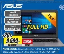 UX310UA-FC891T 13,3 i3 4GB 128SSDASUS