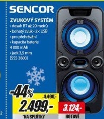 SSS 3800BLUETOOTH SPEAKER SENCOR