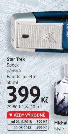 Toaletní voda pánská Spock Star Trek