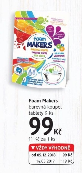 Pěna do koupele barevná Foam Makers