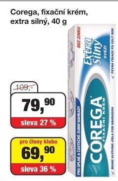 Fixační krém na zubní protézu Corega
