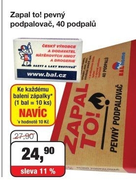 Pevný podpalovač Zapal to! Balhome