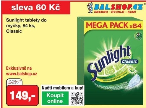 Kapsle do myčky Sunlight Classic