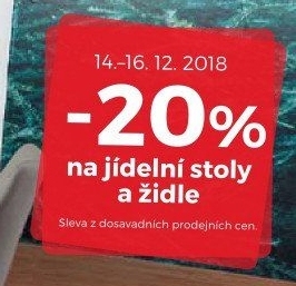 -20% na jídelní stoly a židle