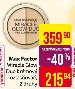 Krémový rozjasňovač Duo Miracle Glow Max Factor
