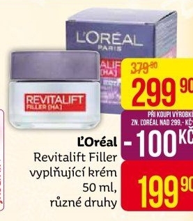 Krém pleťový proti vráskám Revitalift Filler L'
