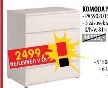 Komoda 3+2 zásuvky NUOVO bílá