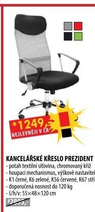 Kancelářské křeslo PREZIDENT černá K1