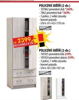 Skříň 2dveřová 107862 dub