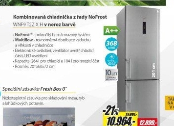 WNF 9T2Z X H CHLADNIČKA KOMBI. WHIRLPOOL