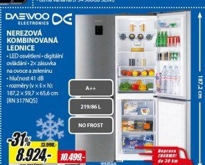 RN 317NQS KOMBINACE A++ DISP.INOX DAEWOO