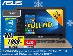 X540LA-DM1052T 15,6 FHD i3 4GB 1TB ASUS