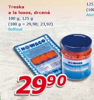 Drcená treska a la losos v oleji Nowaco