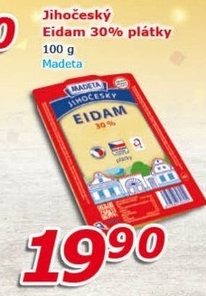 Sýr Eidam Jihočeský 30% Madeta