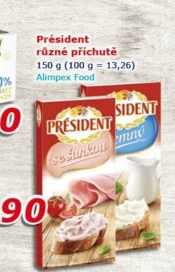 Tavené sýry Président