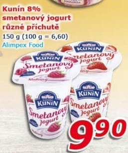 Ochucený jogurt smetanový Kunín