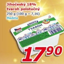 Tvaroh polotučný Jihočeský Madeta