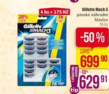 Náhradní hlavice pánské Mach 3 Gillette