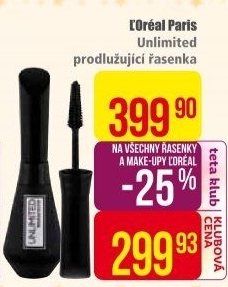 Řasenka Unlimited Mascara L'
