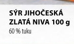 Sýr Niva zlatá Jihočeská 60% Madeta