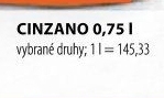 Aperitivy Cinzano