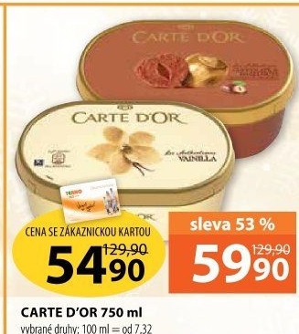 Zmrzlina ve vaničce Carte D'