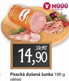 Šunka dušená písecká výběrová Maso uzeniny Písek