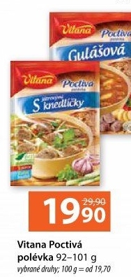 Instantní polévky Poctivá polévka Vitana