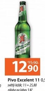 Pivo světlý ležák 11° Excelent Gambrinus