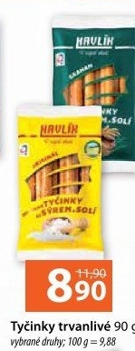 Tyčinky trvanlivé se sýrem a solí Havlík