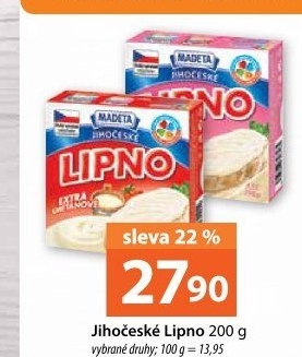 Tavený sýr Jihočeské Lipno Madeta