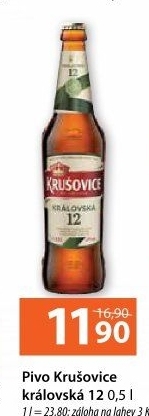 Pivo světlý ležák Královská 12° Krušovice