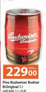 Pivo světlý ležák B: Original Budweiser Budvar - soudek