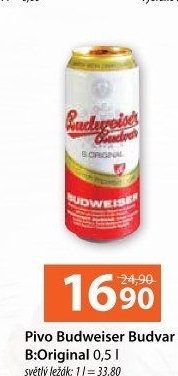Pivo světlý ležák B: Original Budweiser Budvar