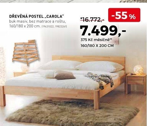 Dřevěná postel Carola