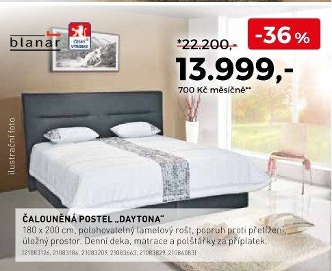 Čalouněná postel Daytona
